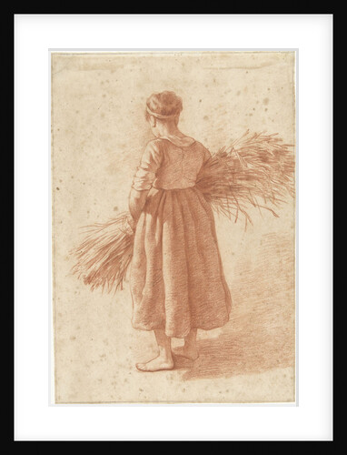 Woman standing with a wood grain by Abraham Johannes Ruytenschildt