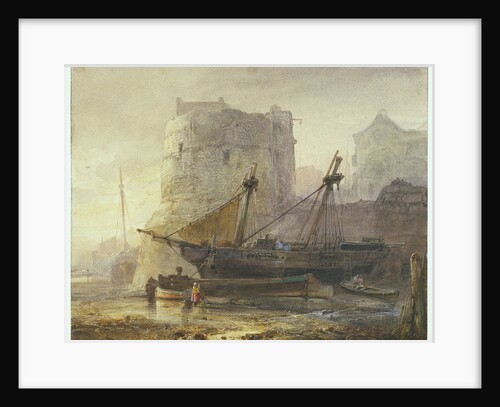 Ships at low tide in a French port by Wijnand Nuijen