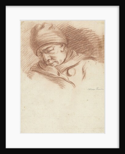 Sleeping man with hat (self portrait?) by Willem van Leen