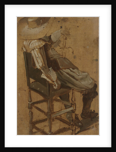 Seated man with sword by Dirck Hals