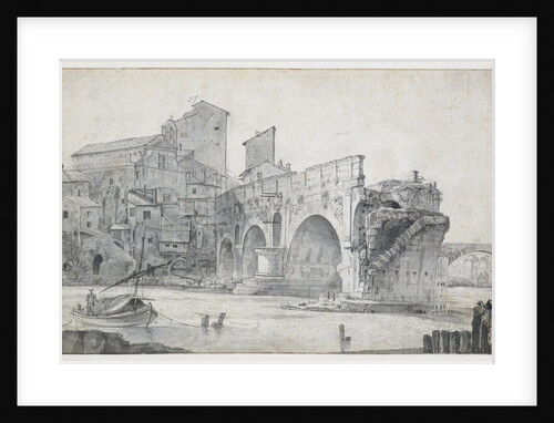 View of the Ponte Rotto and Trastevere Rome Italy by Jan Asselijn