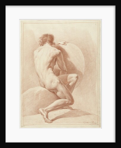 Seated male nude by Chrétien Dubois