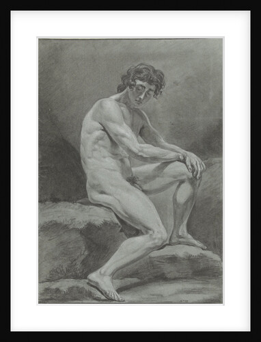 Seated male nude by Hendrik Lageman