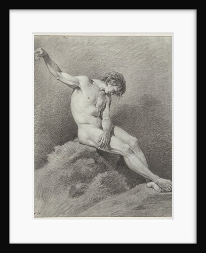 Seated male nude by Pièrre Recco