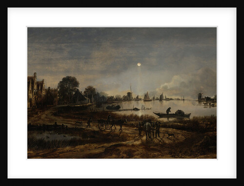 River View by Moonlight by Aert van der Neer