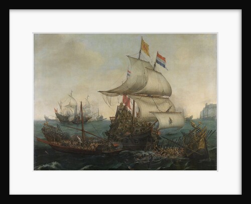 Dutch Ships Running Down Spanish Galleys off the English Coast by Cornelis Hendriksz. Vroom