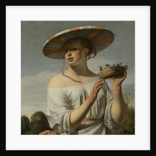 Girl in a Large Hat by Caesar Boëtius van Everdingen