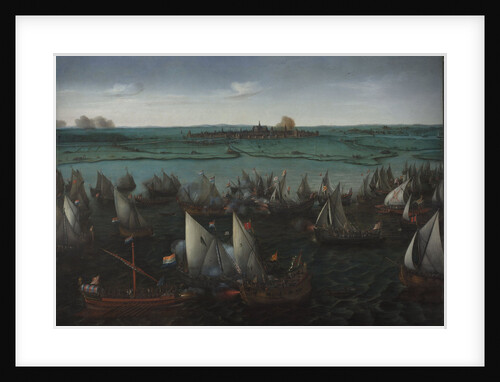 Battle between Dutch and Spanish Ships on the Haarlemmermeer The Netherlands by Hendrik Cornelisz. Vroom