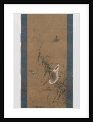 Painting depicting herons and kingfishers by Anonymous