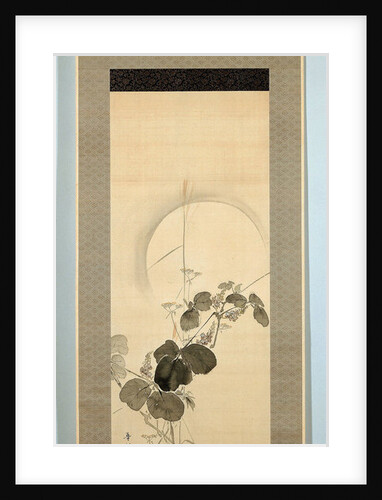 Autumn Grasses at full moon by Suzuki Kason