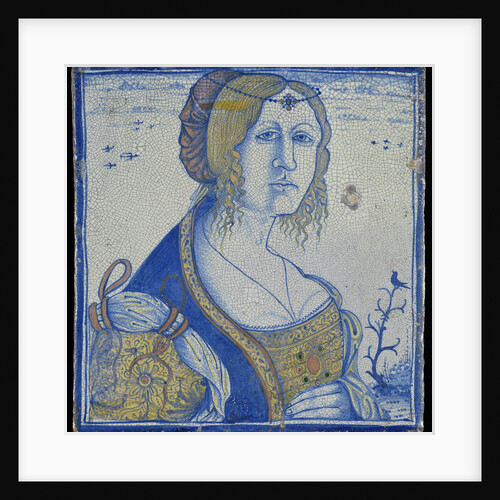 Tile with Portrait of a woman, originally used as a brick in the house Wijnhaven 16 in Delft The Netherlands by Anonymous