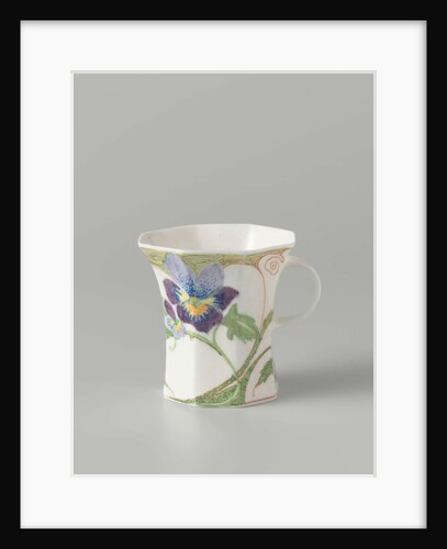 Cup, part of a set, painted with violins by C.W.J. 't Hart