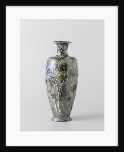 Vase with painting of flowers, Firma Wed. N.S.A. Brantjes en Co. by Philippus Lagrand