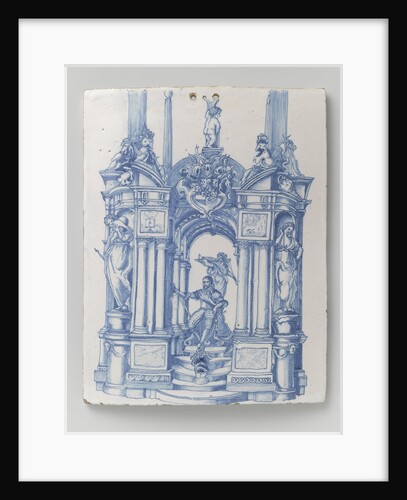 Plate with front view grave William of Orange in Delft by Anonymous