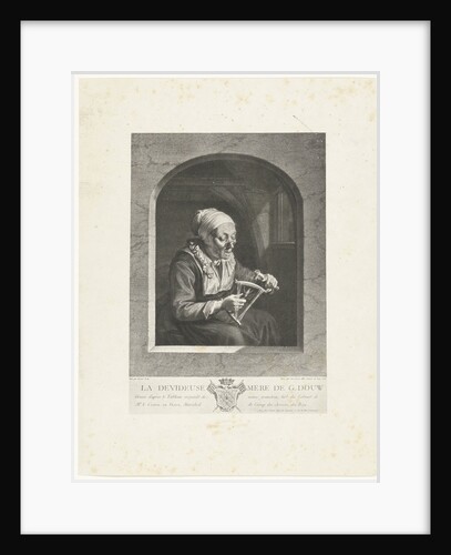 Photographic reproduction of the print La Dévideuse by Gerard Dou
