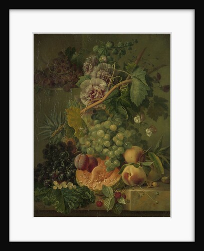 Still Life with Flowers and Fruit by Albertus Jonas Brandt