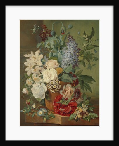 Flowers in a Terracotta Vase, Albertus Jonas Brandt by Eelke Jelles Eelkema