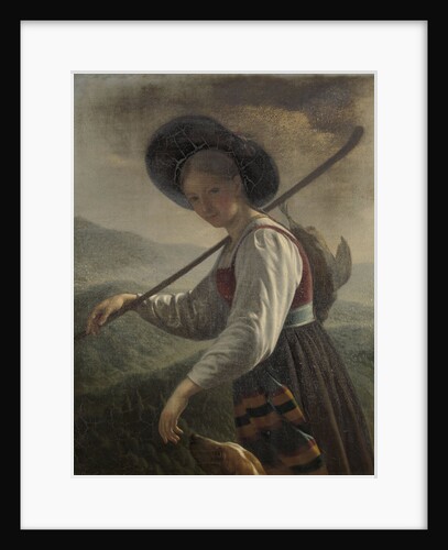 A Swiss Peasant Woman with her Dog by Cornelis Cels