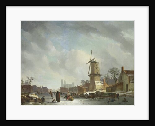 Amusement on a Frozen Canal by Abraham Johannes Couwenberg