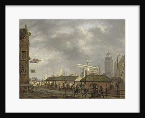 The small Fish Market at the Corner of Brouwersgracht and the Singel by Johannes Jelgerhuis