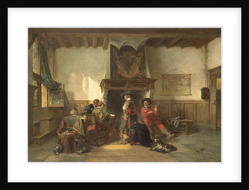 Waiting room with soldiers by Herman Frederik Carel ten Kate