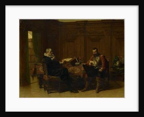 Two men in a seventeenth - century interior, called Eene conference by Lambertus Lingeman
