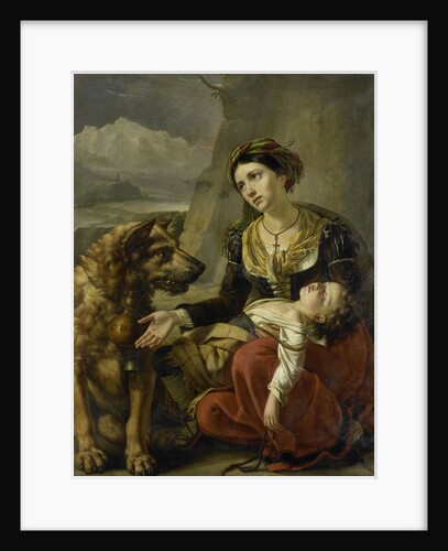 A Saint Bernard Dog Comes to the Aid of a lost Woman with a sick Child by Charles Picqué