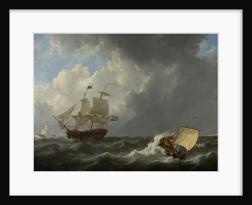 Ships on a Stormy Sea by Johannes Christiaan Schotel