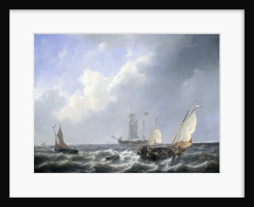 Seascape from the Zeeland Waters, near the Island of Schouwen, The Netherlands by Petrus Johannes Schotel