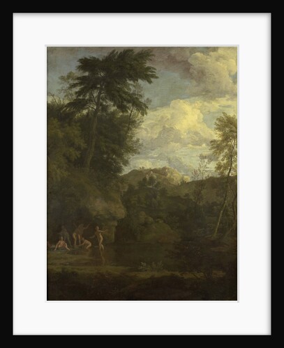 Arcadian Landscape with Diana Bathing by Johannes Glauber