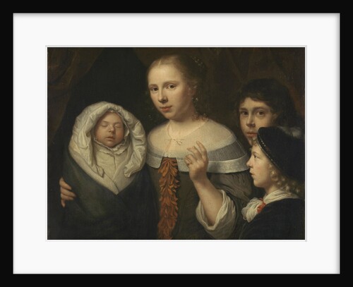 Portrait of a young woman with three children by Wallerant Vaillant