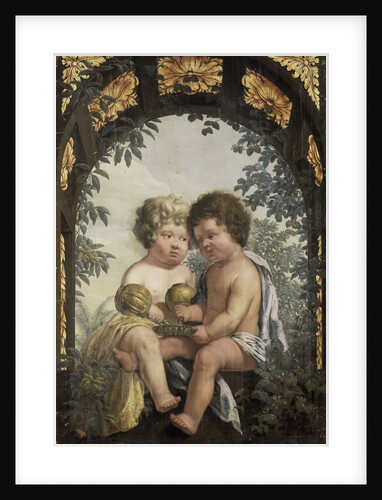 Christian Allegory with two Children both Pouring from a Carafe into a Bowl by Anonymous