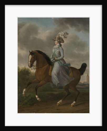 Equestrian Portrait of Wilhelmina of Prussia, Consort of Prince William V (Frederika Sophia Wilhelmina) by Tethart Philip Christian Haag