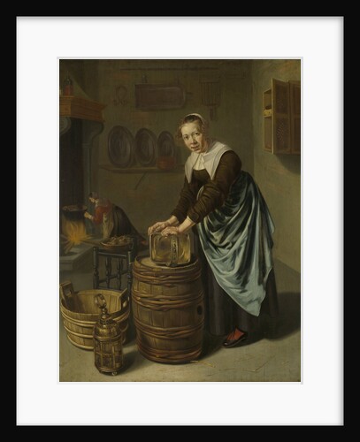 Woman scouring a vessel by Willem van Odekercken