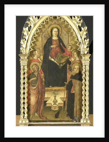 Virgin and Child Enthroned with Four Saints, Saints John the Baptist, Antony Abbot, Elizabeth of Hungary, a female saint by Anonymous