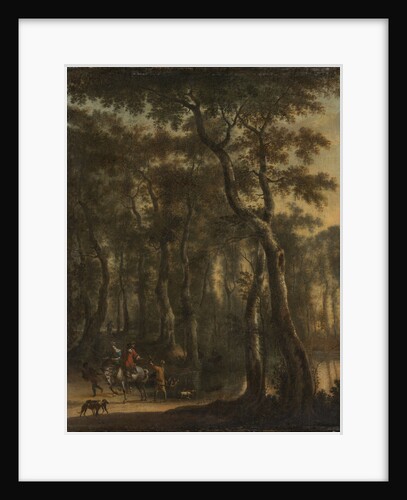 View of a Forest with Hunters by Jan Hackaert