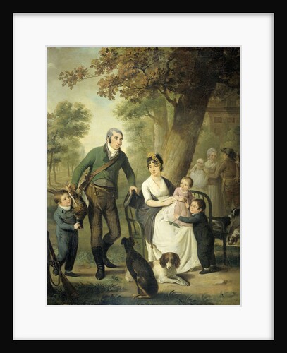 Family Portrait of Jonkheer Gysbert Carel Rutger Reinier van Brienen van Ramerus, his Wife and Children at his Estate of Crailo by Adriaan de Lelie