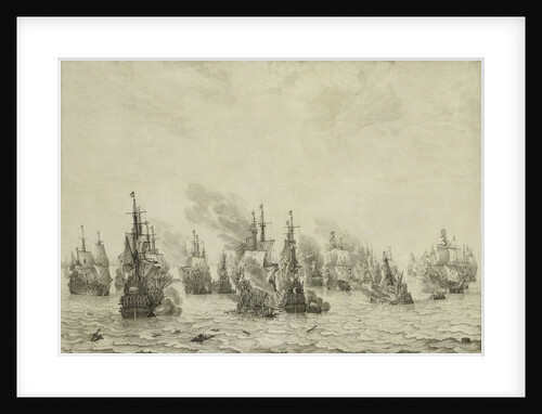 The Battle of Livorno (Leghorn) by Willem van de Velde I