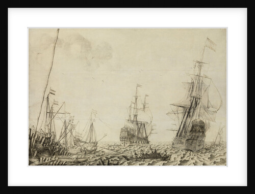 Ships near a Harbor by Experiens Sillemans