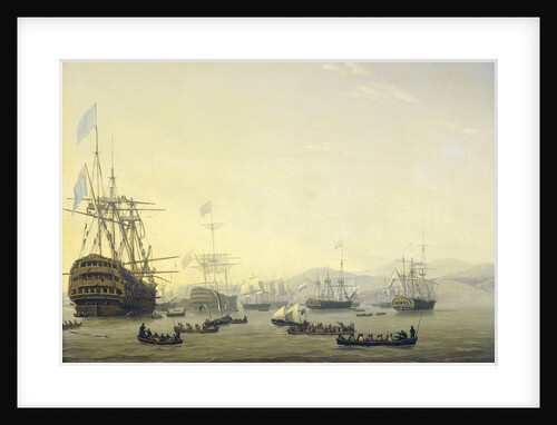 Council of War aboard The Queen Charlotte Held by Lord Exmouth before the Bombardment of Algiers, 26 August 1816 by Nicolaas Baur