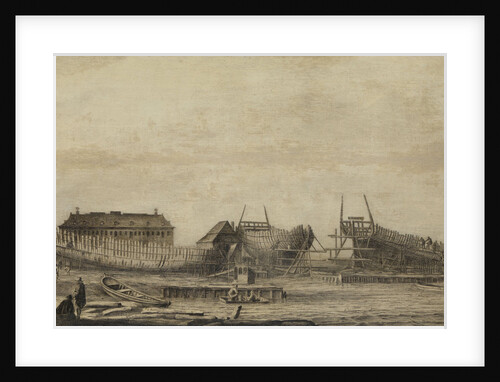 Shipyard of the Admiralty of Amsterdam, The Netherlands by Ludolf Bakhuysen