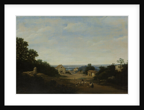 Brazilian landscape with the village of Igaraçú. To the left the church of Sts Cosmas and Damian by Frans Jansz Post