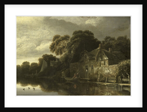 Old Cottage on the Water by Michiel van Vries