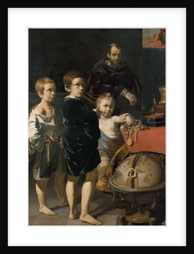 Portrait of three Children and a Man by Thomas de Keyser