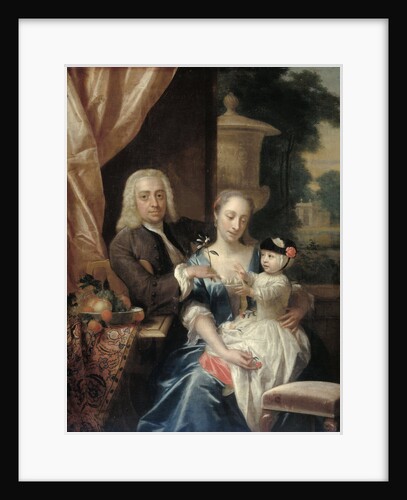 Family Portrait of Isaac Parker, his Wife Justina Johanna Ramskrammer and their young Son Willem Alexander by Philip van Dijk