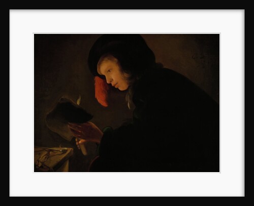 Young Man by Candlelight by Christiaen Jansz. Dusart