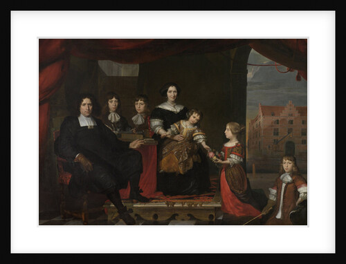 Family Portrait of Reyer Reyersz van der Burch, Clerk of the Generality Ammunition Depots in Delft, with this Wife Geertruid Graswinckel and their Children Frank, Cornelis, Reyer, Maria and Alida by Cornelis de Man