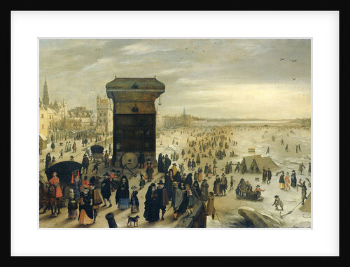 The Kranenhoofd on the Scheldt, Antwerp, Belgium (Winter Pastime on the Scheldt in Antwerp) by Sebastiaan Vrancx