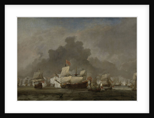 Naval Battle between Michiel Adriaensz de Ruyter and the Duke of York on the Royal Prince during the Battle of Solebay, 7 June 1672 by Willem van de Velde II