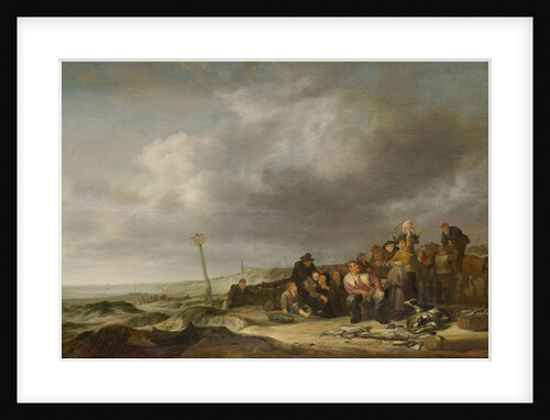 Beach with Fishermen by Simon de Vlieger